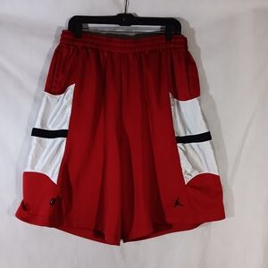 Jordan Mens XXL Basketball Red Shorts Jumpman Logo White Black Trim